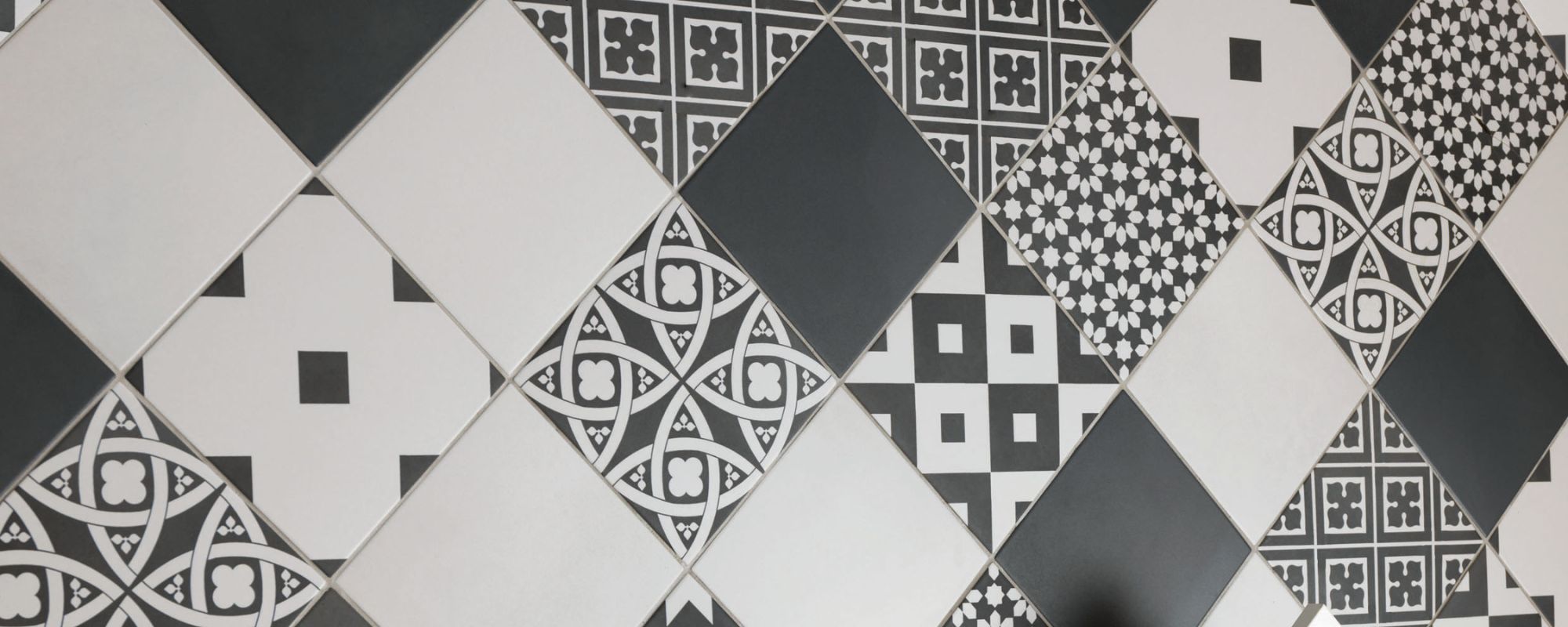 Black Patterned Bathroom Tiles