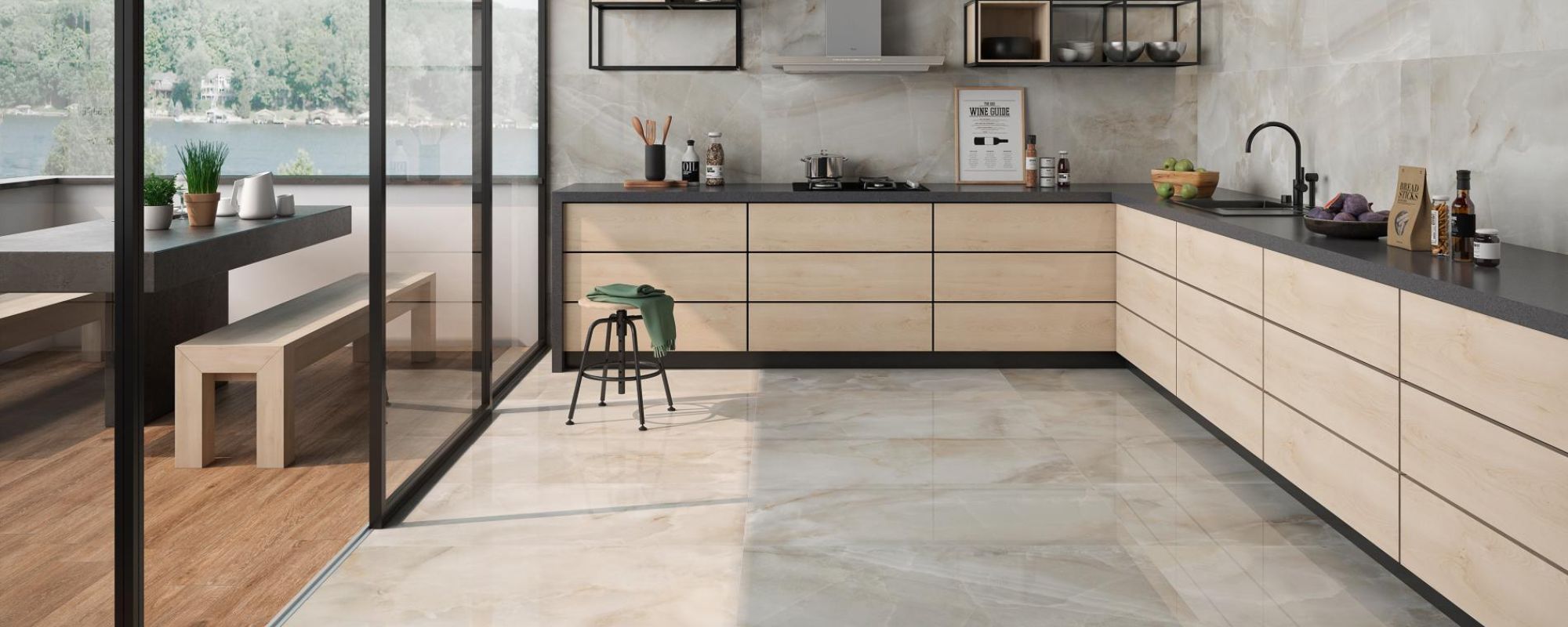 Brown Kitchen Tiles