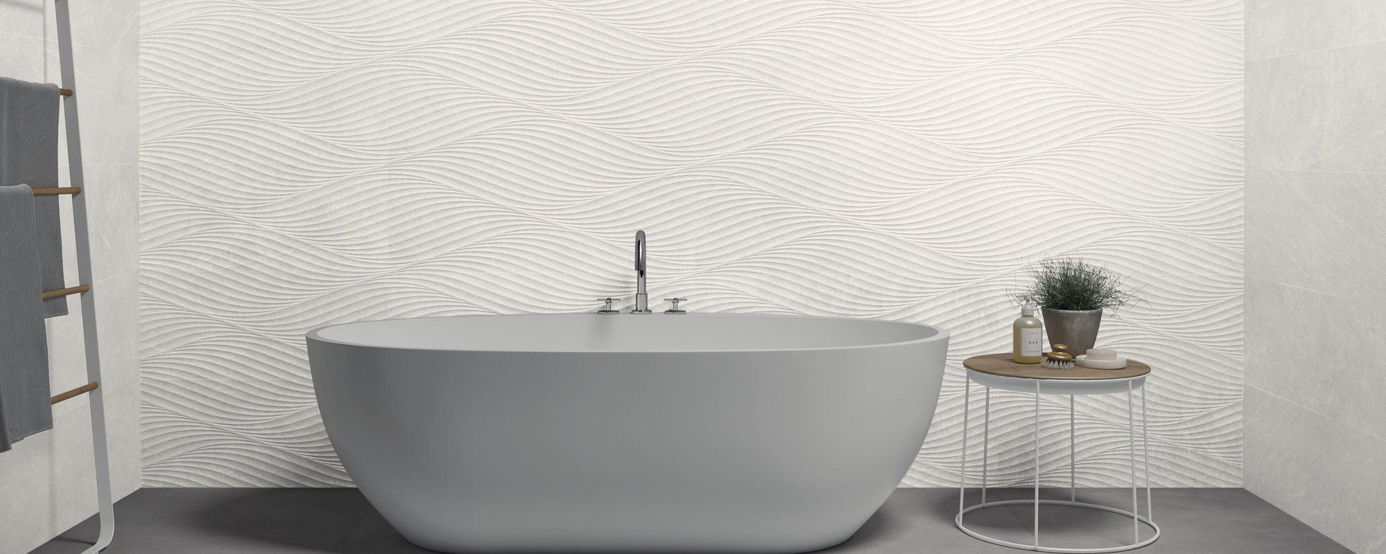 White Patterned Bathroom Tiles