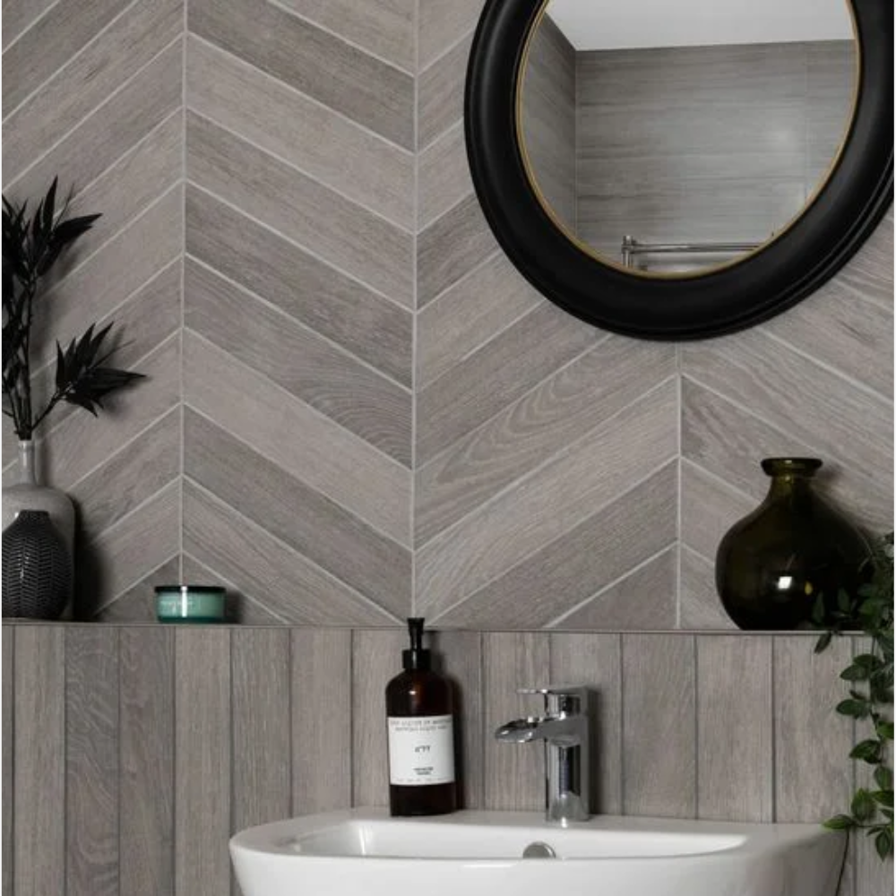 Avana Chevron Grey x40cm Bathroom