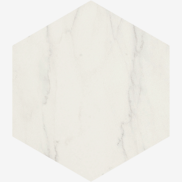 Bordaux Hexagon White Stone Porcelain Tile 14 x 16cm