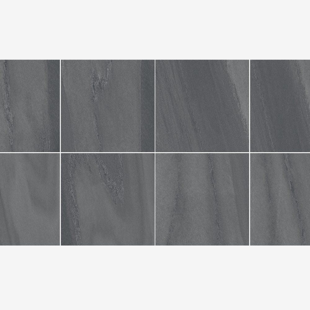 Cristal Anthracite Porcelain Stone Effect Tile Swatch