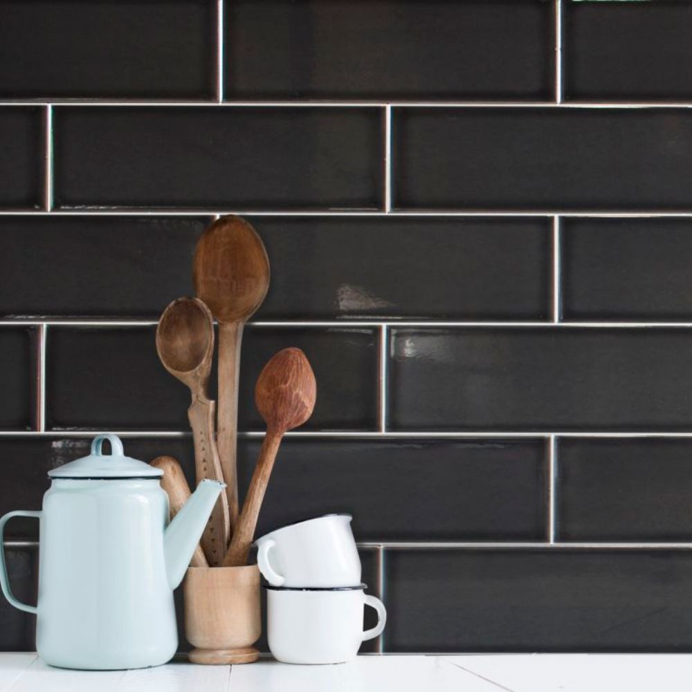 Daurmont Liquorice Black Kitchen Splashback