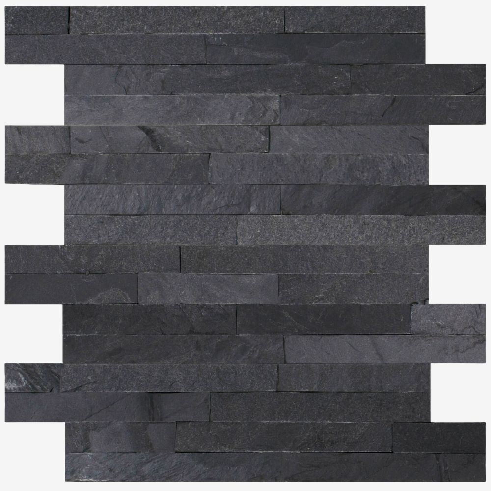 Imperial Black Riven Cladding 10 x 40cm Swatch