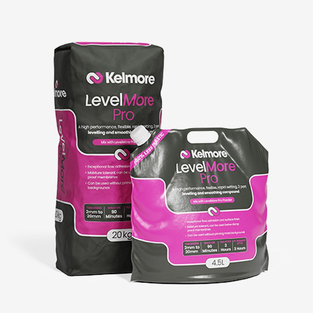 Kelmore LevelMore Pro 2 Part Levelling & Smoothing Compound 20kg + 4.5L Pouch