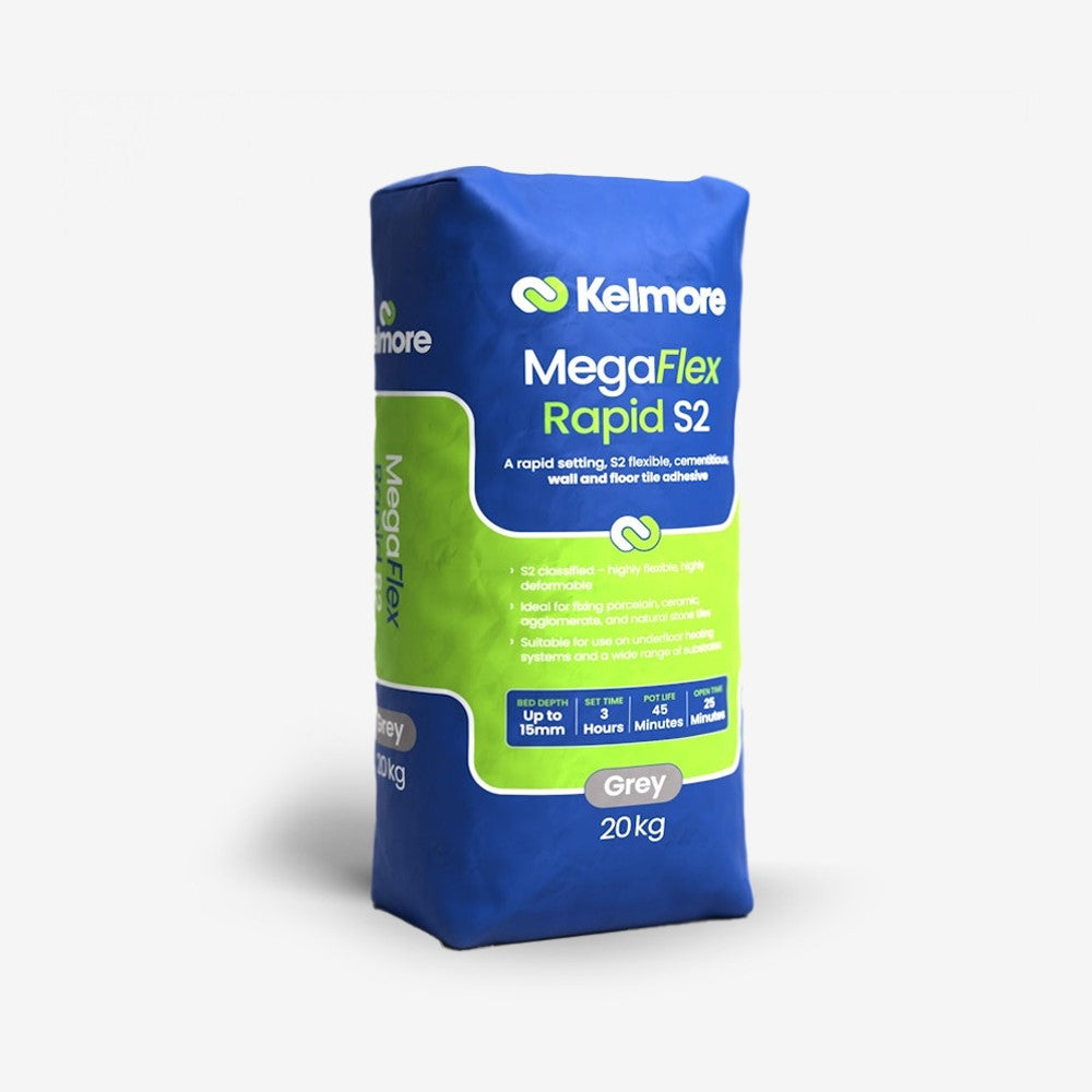 Kelmore MegaFlex Rapid S2 Wall & Floor Tile Adhesive grey 