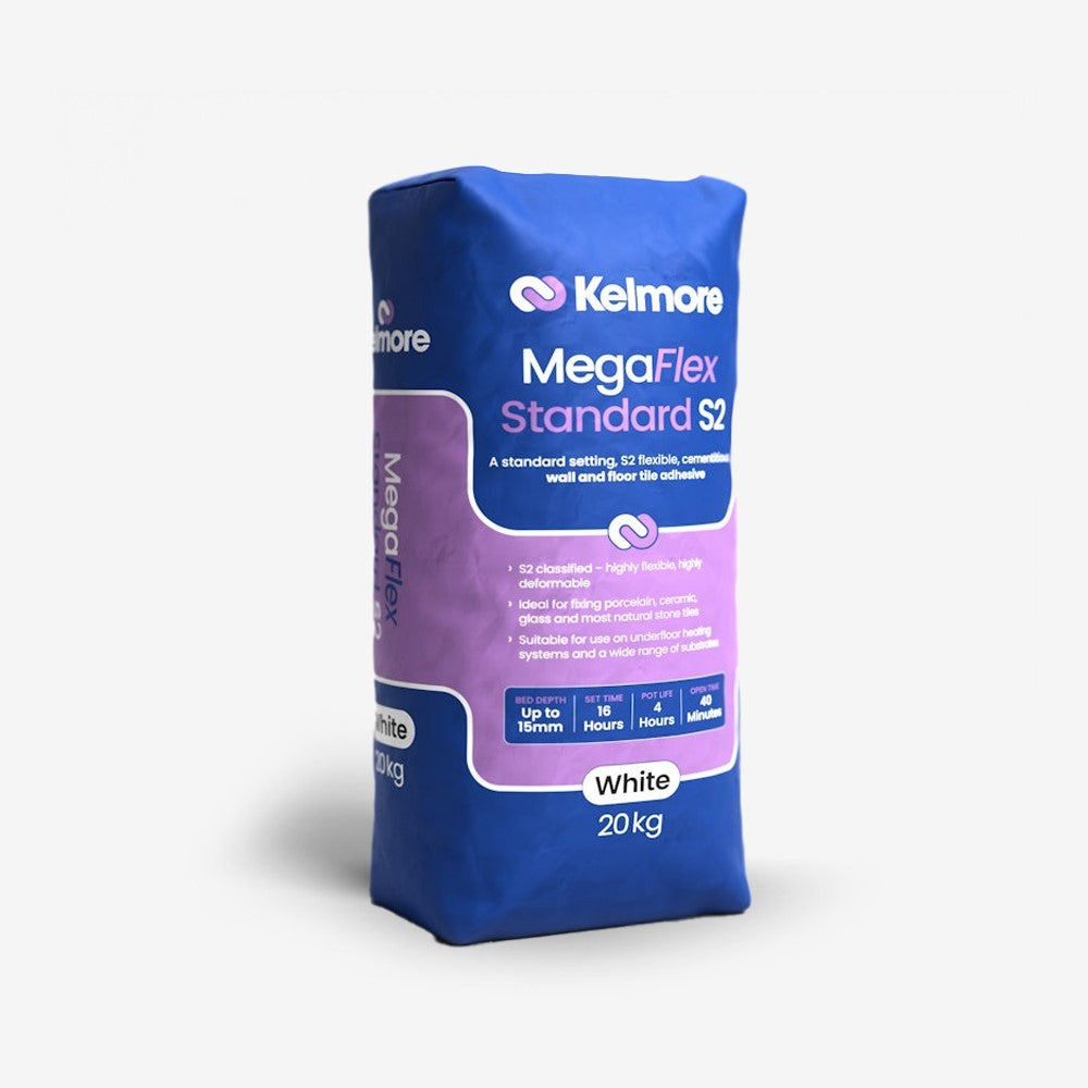 Kelmore MegaFlex Rapid S2 Wall & Floor Tile Adhesive white