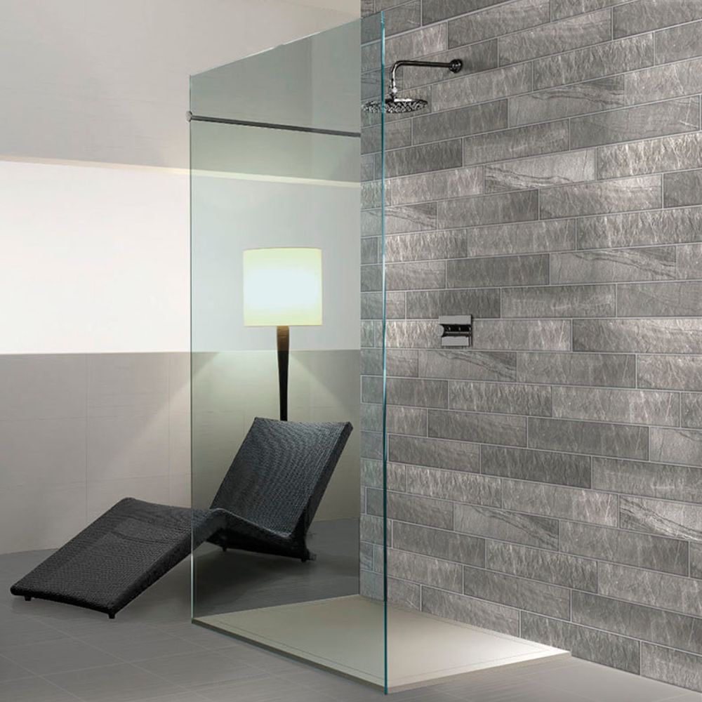 Miyolla Zinco 7.5 x 38.5cm Stone Effect Tile Bathroom