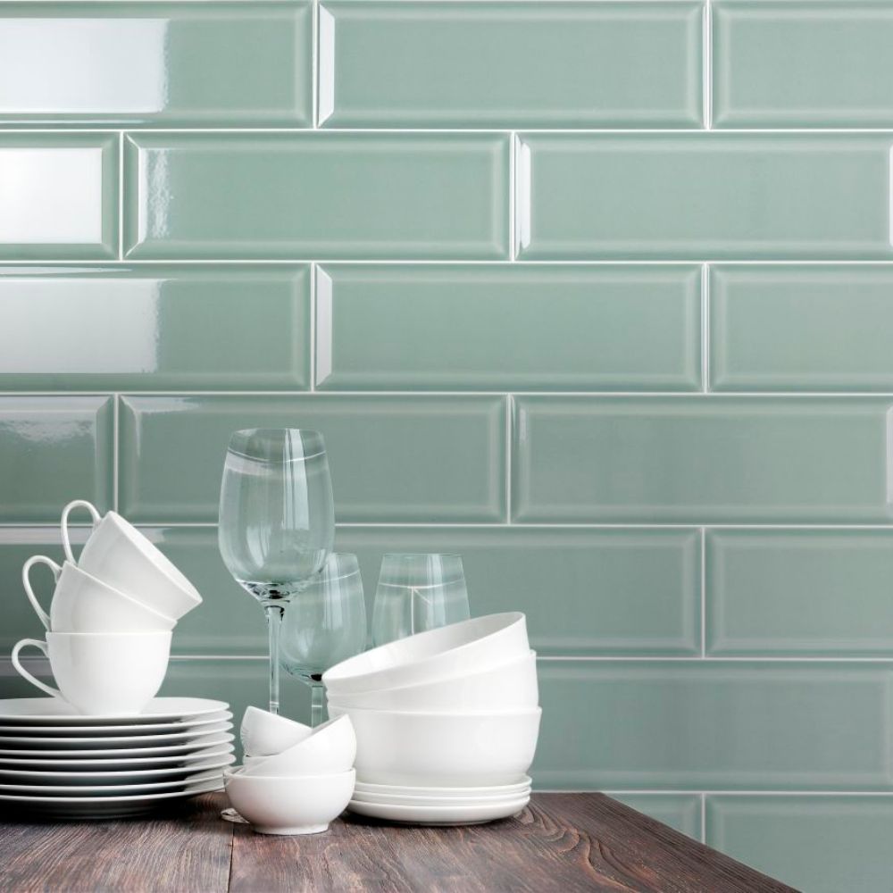 Mont Rue Green Subway Tiles  10 x 30cm Wall