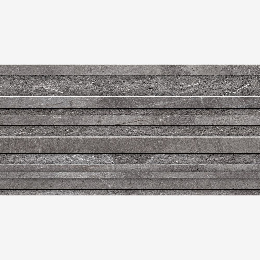 Ray Band Basalt Flames Decor 30 x 60cm Tile Swatch