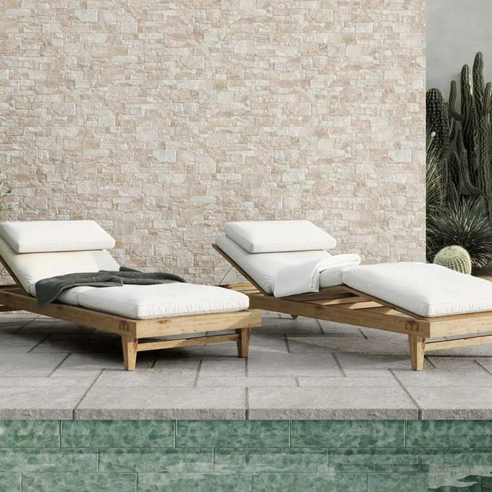 Realonda Beige Natural Stone Effect Wall Tile Indoor Outdoor Pool