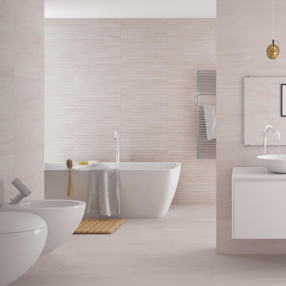 Revolution RLV Perla Concrete Effect 30.3 x 61.3cm Tile Bathroom