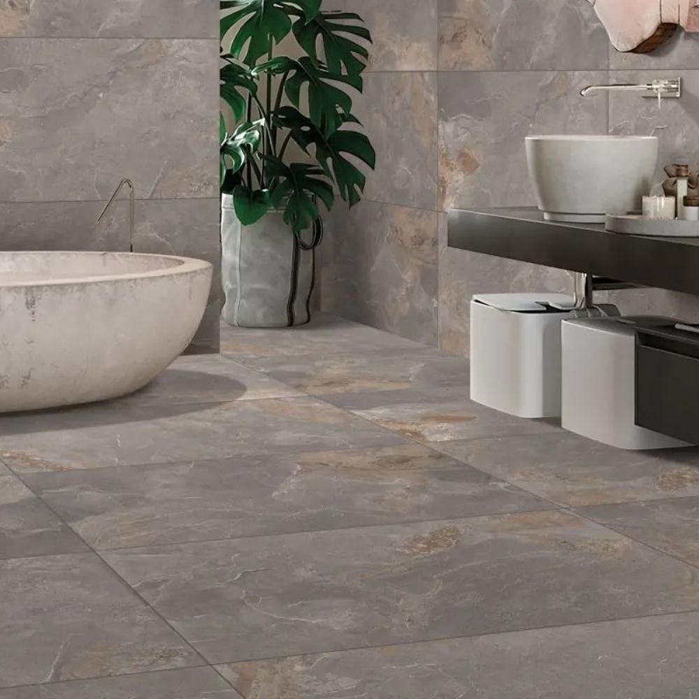 Roland Fossil Matt Stone Effect Porcelain Tile 60 x 120cm Bathroom