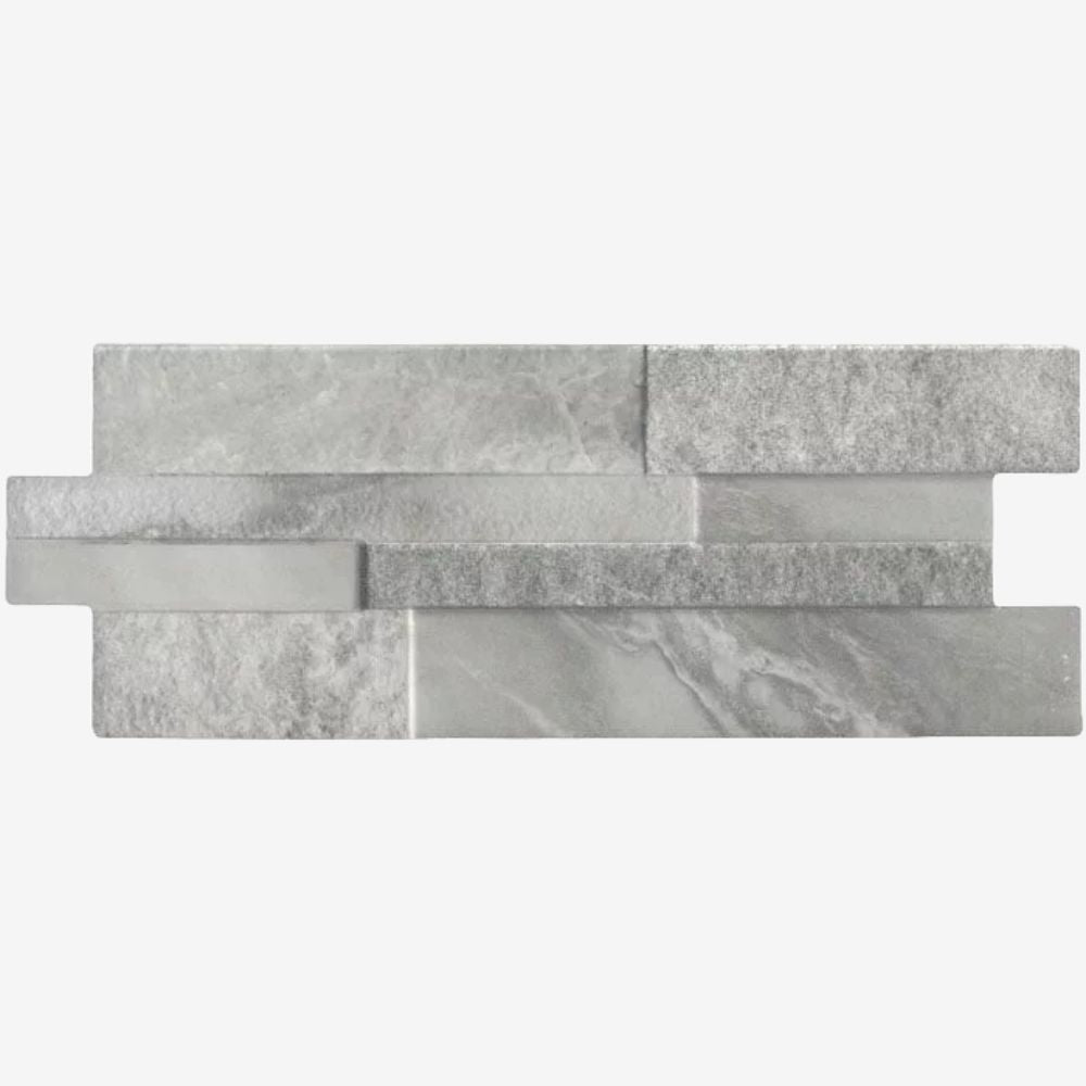 Shack Grey 16 x 40cm Porcelain Stone Effect Mosaic Tile