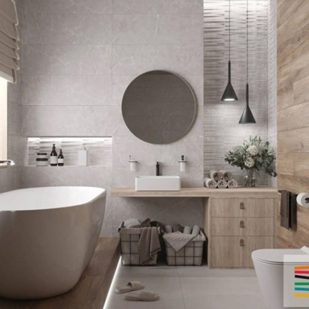 Sheldon Warha Moon 33.3 x 100cm Rect Stone Effect Decor Bathroom Wall Tile