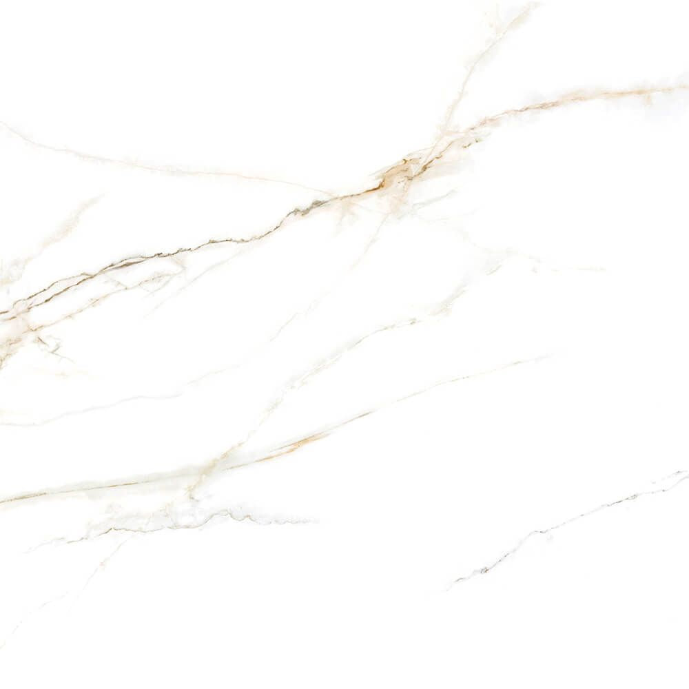 Spear White 90 x 90cm Polished Marble Effect Porcelain TIle Swatch