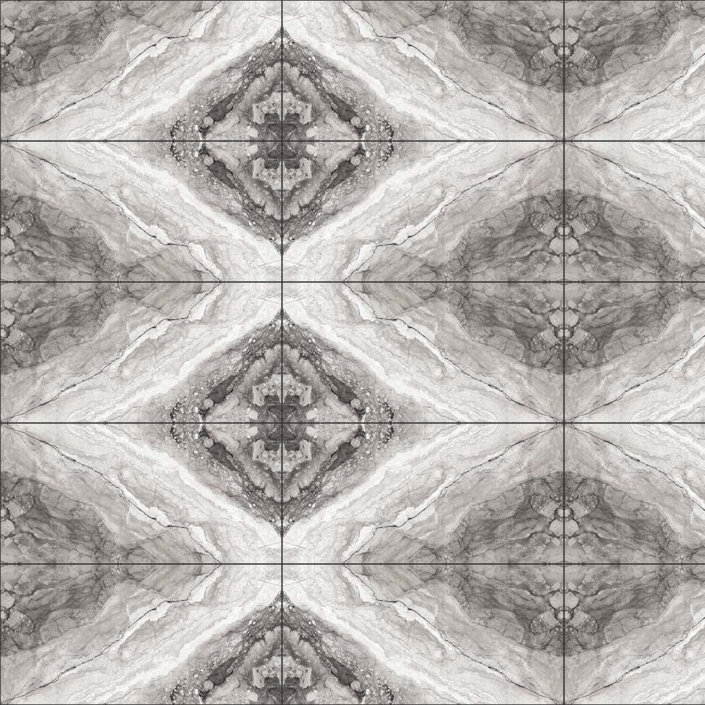 Statuario Tundra Bookmatch Polished Onyx Effect Tile 60 x 120cm Tiled