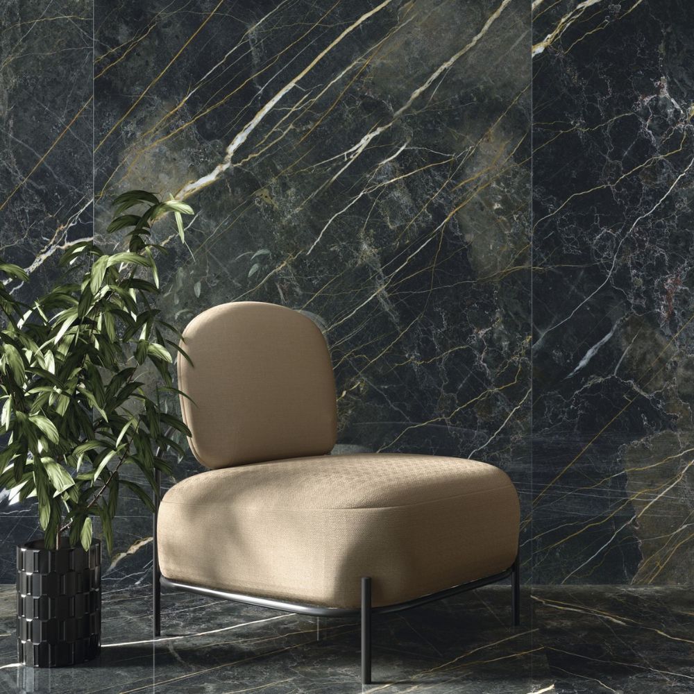 Wycombe Forest Polished Marble Effect Porcelain Floor and Wall Chair Tile