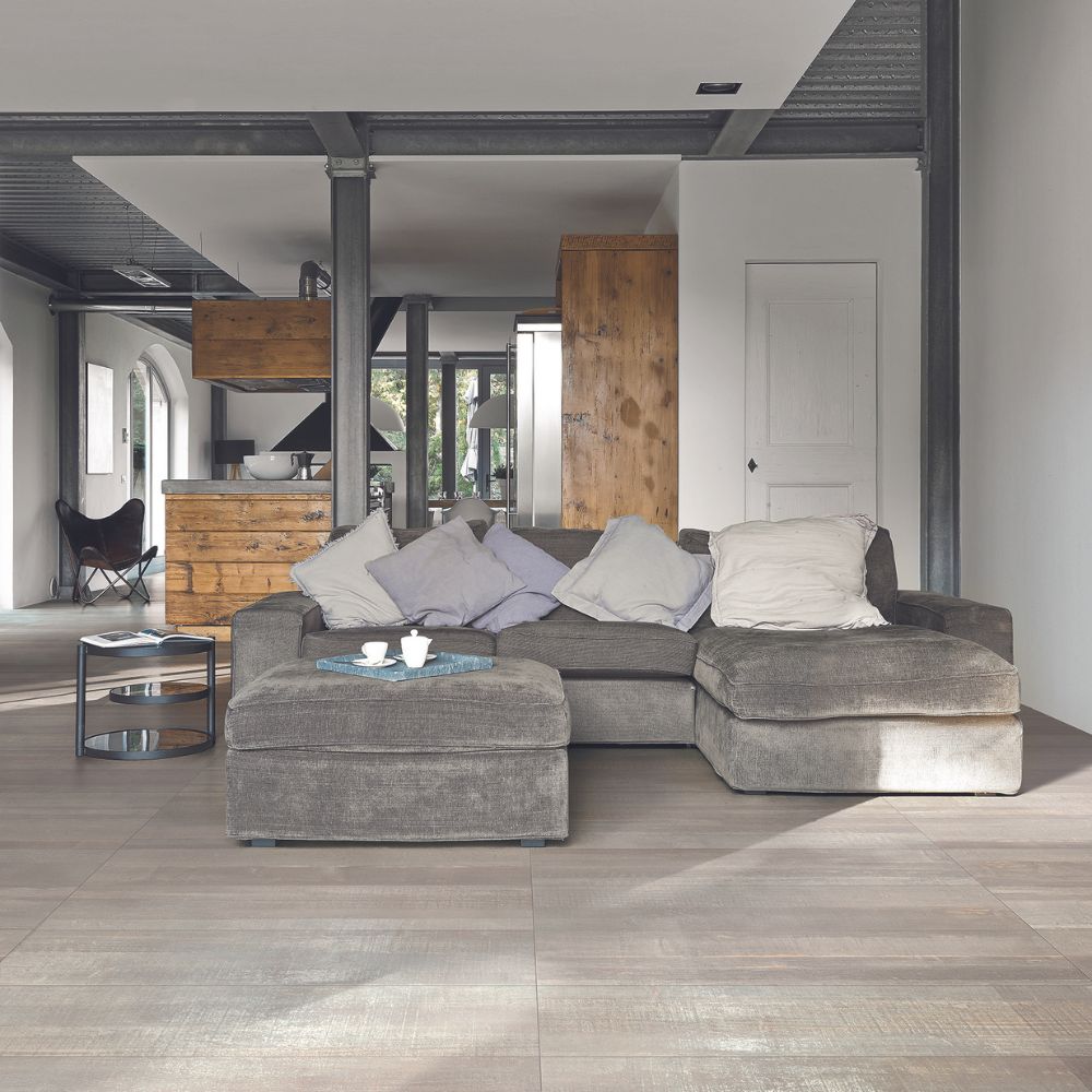 Deco Wood Light Grey Tile Living Room