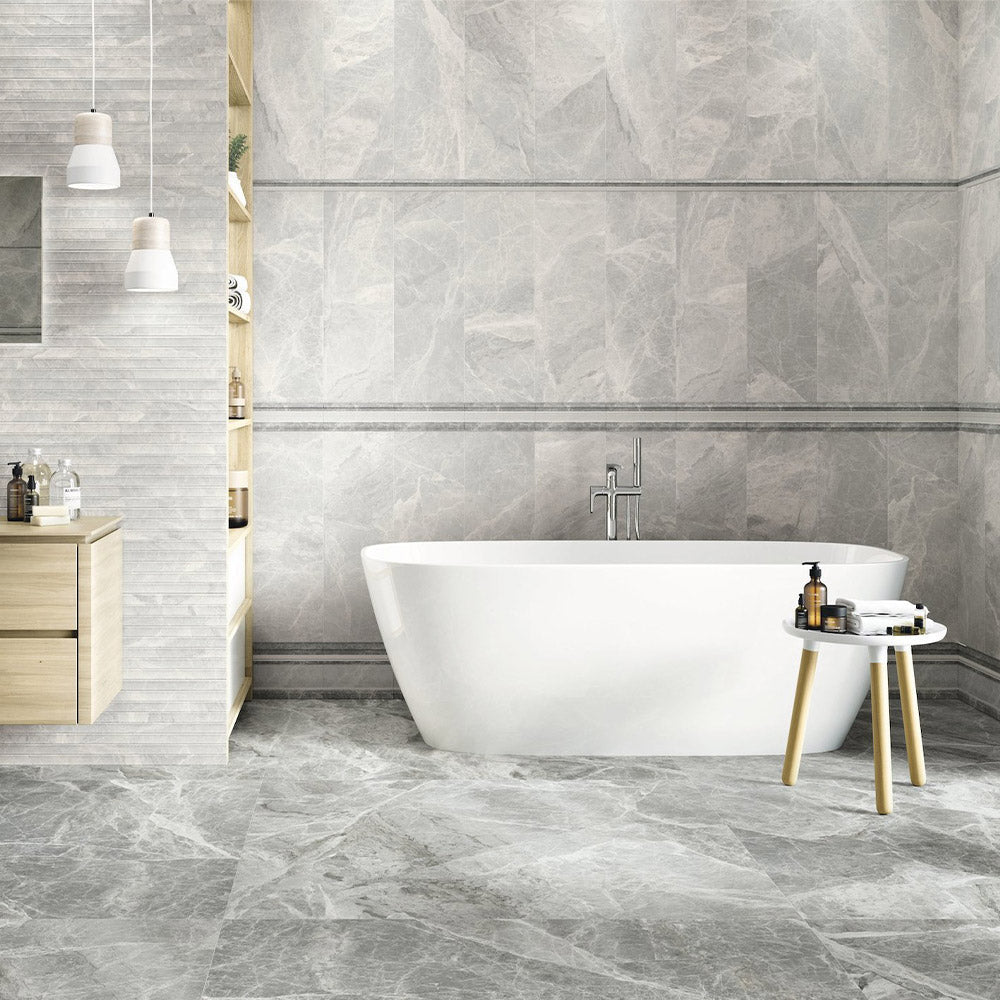 Silver Marble Effect Tile - ROCCIA Outlet